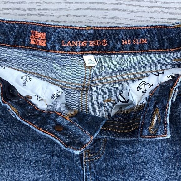 Lands End Iron Knee Jeans. Size boys 14 Slim. - Picture 2 of 3